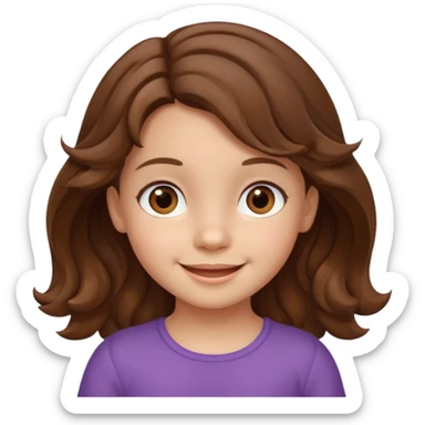 3yr old girl wavy/cyrly brown hair brown eyes skinny sticker