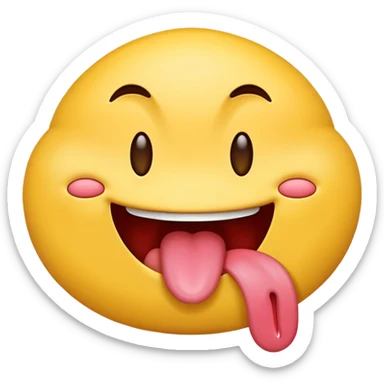 Emoji with tounge out and drool sticker