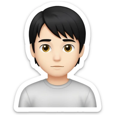 ragazzo con capelli neri e lisci sticker