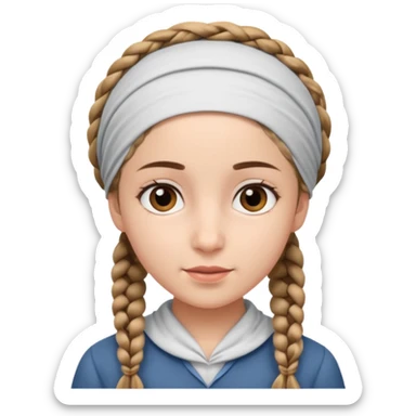 young modest jewish girl braids sticker