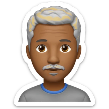 A cool debinaire black man with a very short wavy gray haired crew cut and a very short trimmed goatee beard saying goodnight. sticker