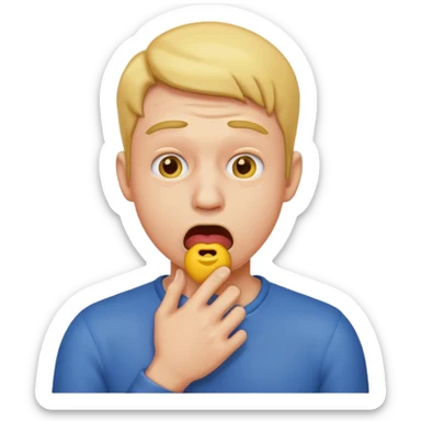 A guy choking himself as an emoji sticker