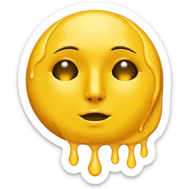 Melting waning crescent moon without any face and should in yellow colour remove the circle thing in bw sticker