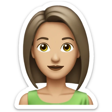 pretty 40 year old woman with grass green eyes and shoulder length straight brown hair diamond tiara sticker