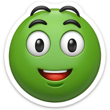 green m&m candy character with a black beard sticker