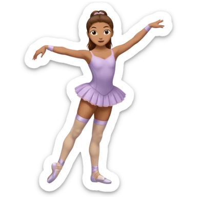 Ballet dancer in over the knee socks, leotard and long brown hair sticker