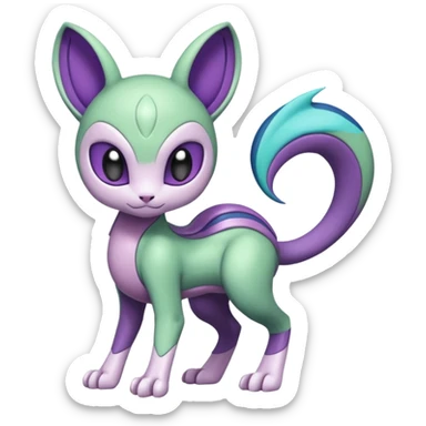 Colorful Exotic Meloetta-Mewtwo-Virizion-Venom-Stitch-Fakémon-creature-hybrid sticker