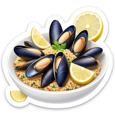 Mussels and quinoa sticker