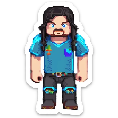 Jack Black as a Minecraft character sticker