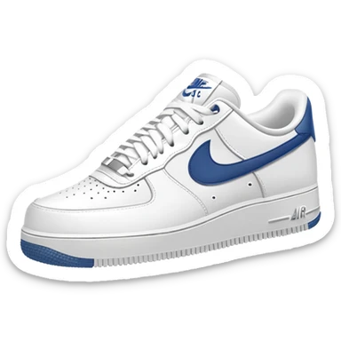 Classic white Nike Air Force 1 low top sneaker with air cushioning sticker