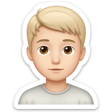 casual solo portrait of boy  sticker