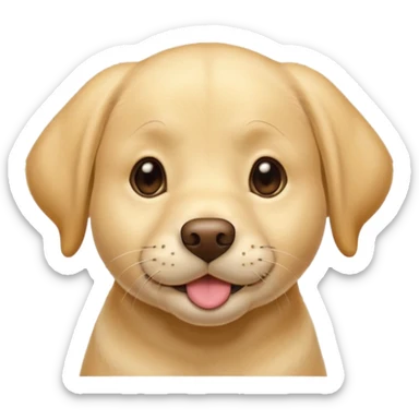 yellow labrador retriever head, one eyebrow raised, paw on chin, mimicking thinking emoji sticker