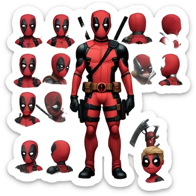 Deadpool qui fait semblant d'être mort sticker