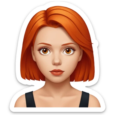 scarlett johansson, orange red sticker