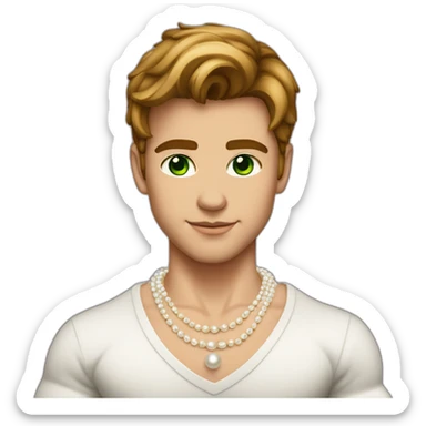 Posh-muscle-boy-with-pearl-necklace-and-green-eyes-and-brown-hair sticker