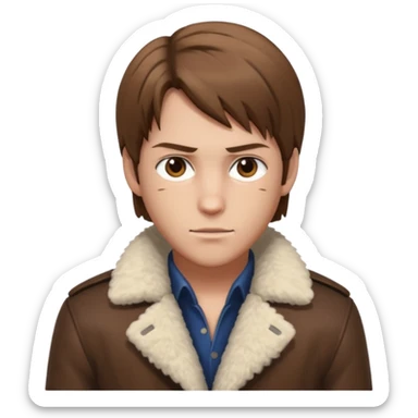Leon Kennedy from resident evil 4 remake in sheepskin coat sticker