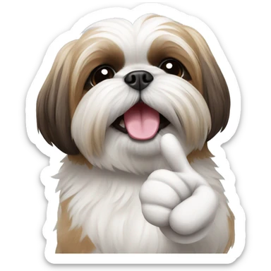 cute shihtzu doing a thumbs up sticker