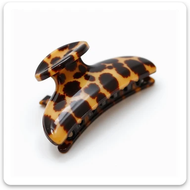 realistic hairclip with tortoiseshell pattern, photorealistic, isolated, no hair, neutral background sticker