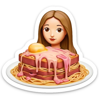  SPAM meat melted pink dripping sauce spaghetti monalisa  sticker