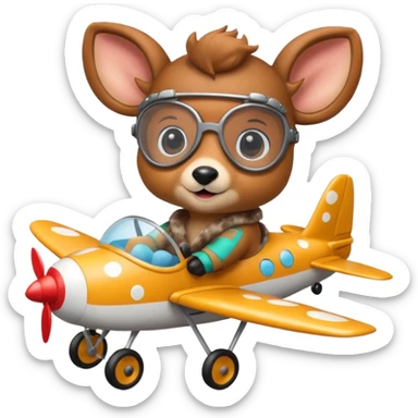 Baby deer airplane sticker