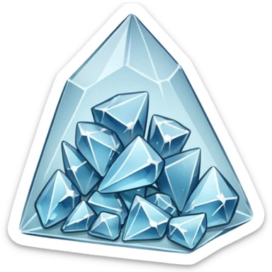 A transparent baggie containing clear glass pieces crushed into shards and chunks of crystal clear glass only sticker