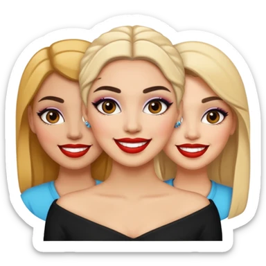 Boujy baddie best friends happy, trendy heavy makeup sticker