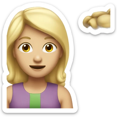 A blond woman talking to another person sticker