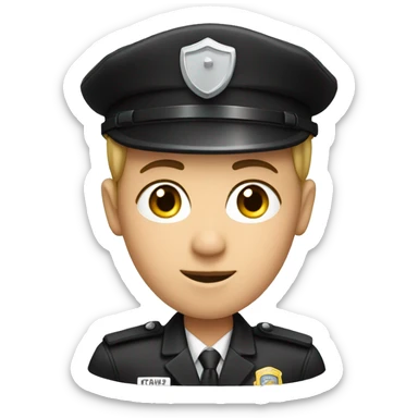 face, gender-neutral security guard sticker