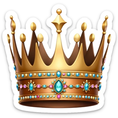 Simple brown crown with jewels sticker