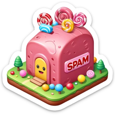 kawaii style SPAM MEAT candy land landscape  sticker
