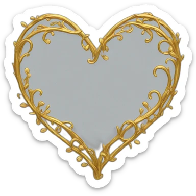 gold vine heart shaped border goth style sticker