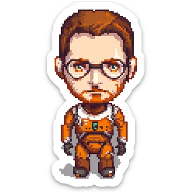 Gordon Freeman's face from Half-Life 2 sticker