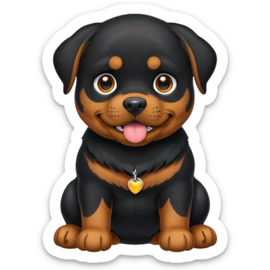 Crie um emoji de um cachorro rottweiler preto sticker