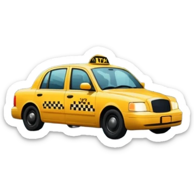 City Rain Scenes, Taxi reflection + puddle. sticker