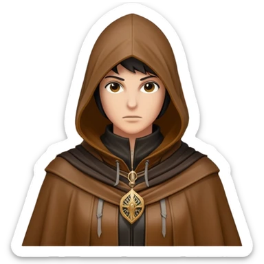 icon featuring Assasin's Creed in an iconic assassin's hood, standing tall. Florence is on background. The design captures the essence of adventure, with intricate details of historical architecture and a sense of mystery. The character is poised, ready for action. transparent background. sticker