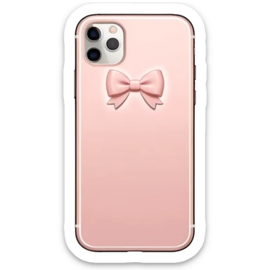 Blush pink IPhone 15 with tiny white bows on the back sticker