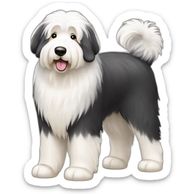 Dog old english sheepdog full-height sticker