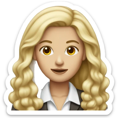 white skin brown blonde hair banker woman sticker