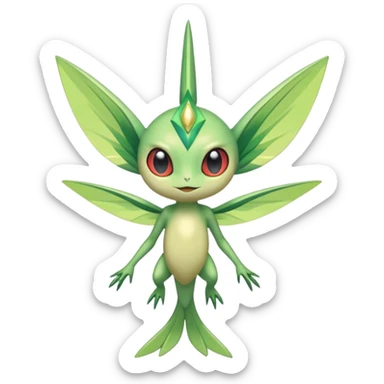Shiny Aural Keldeon-Celebi-Helioptile-Heliolisk-Fakémon-fusion (full body) sticker