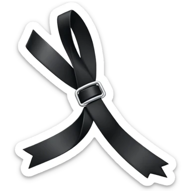 Ruban noir croisé avec 1 boucle comme celui de Crans Montana sticker