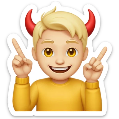 este emoji 😈 con unos dedos groseros 🖕🏽en los lados sticker