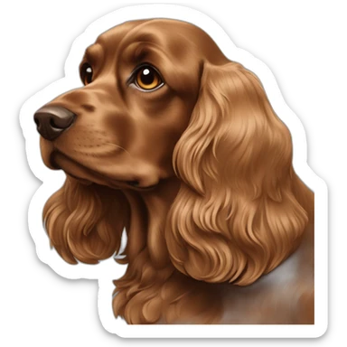 dark caramel aged english Cocker Spaniel sticker