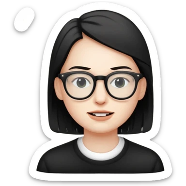 Mute Face but with a wide jaw and wearing glasses sticker