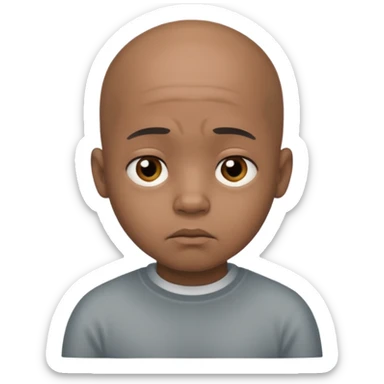 Little bald sad black boy no tears sticker