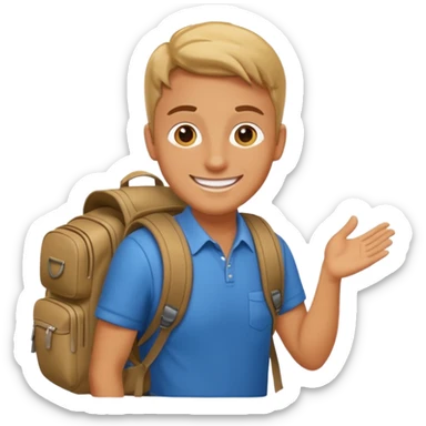 foreign tour guide with bagpack sticker