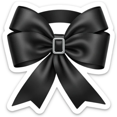 Ruban noir croisé avec 1 boucle comme celui de Crans Montana sticker