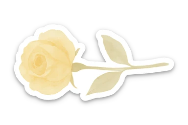 oil painting art style, visible brushstrokes, dreamy, yellow rose laying horizontally sticker