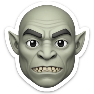 Semi-orco dnd estilo blanco y negro dibujo sticker