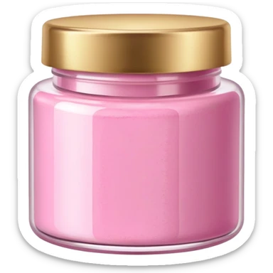 ultra realistic short jar of acrylic powder pink with gold lid sticker