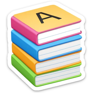 a stack of alphabet flashcards sticker